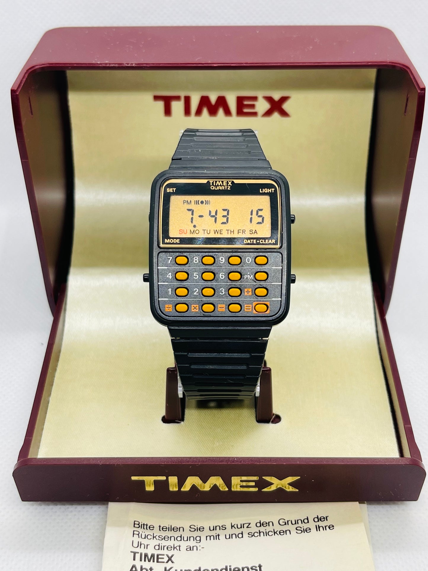 1984 Timex Calculator watch unused, boxed