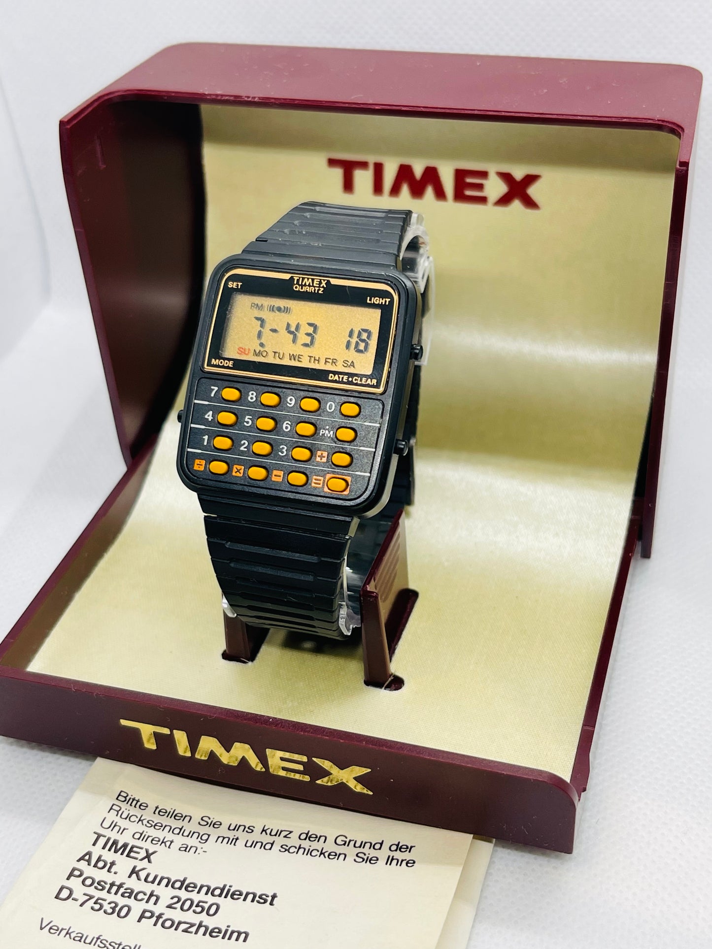 1984 Timex Calculator watch unused, boxed